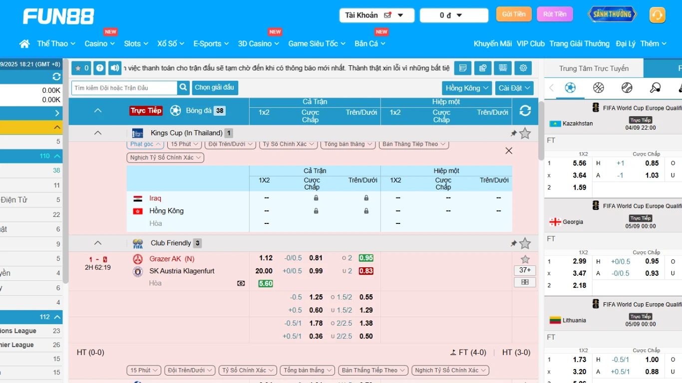 Kèo Châu Âu dạng thắng/thua