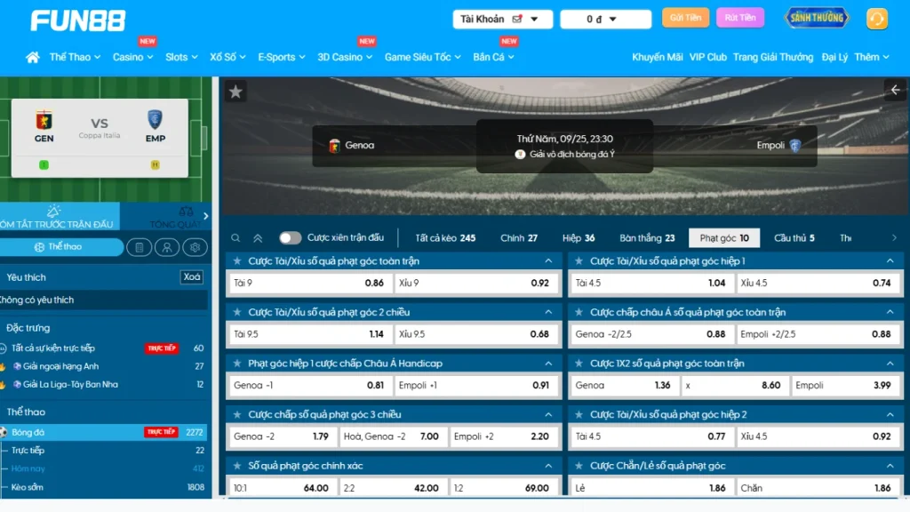 Kèo Over/Under phạt góc không quá khó chơi