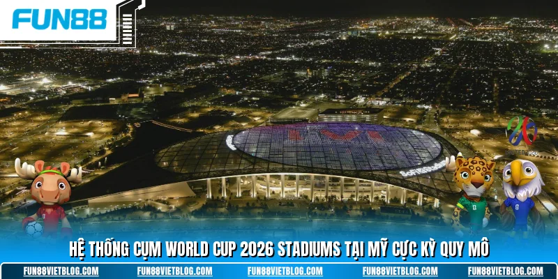 Hệ thống cụm world cup 2026 stadiums tại Mỹ cực kỳ quy mô